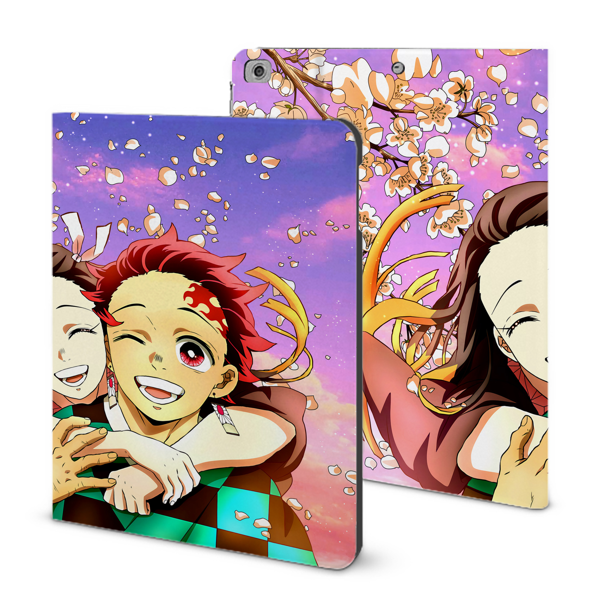 （画像用） 鬼滅の刃（きめつのやいば）竈門 炭治郎／かまど たんじろう Kamado Tanjirou IPad ケース ブック型 PUレザー TPU 耐衝撃 軽量 薄型 ペン収納なし 全面保護 IPad 各モデル対応